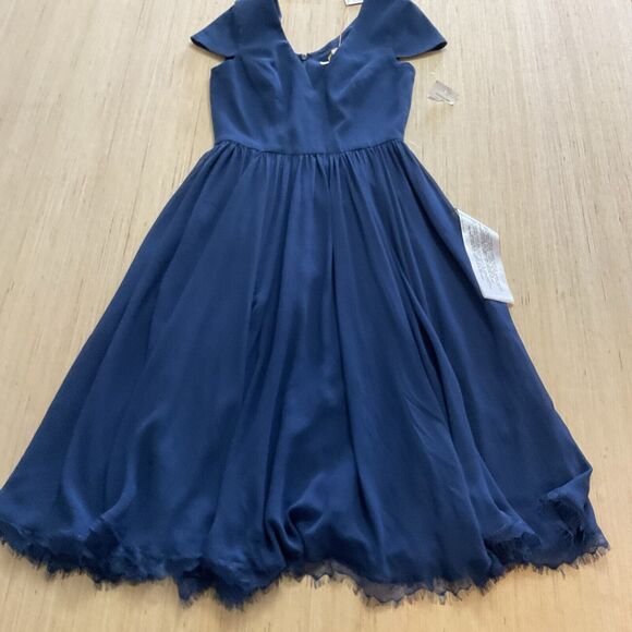 NEW Dress the Population Corey Dress in Pacific BlueSize XXS Short Sleeve - Picture 4 of 12